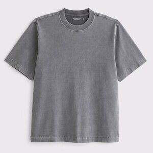 Abercrombie & Fitch Dark Gray Washed 100% Cotton Premium Essentials Tee Medium